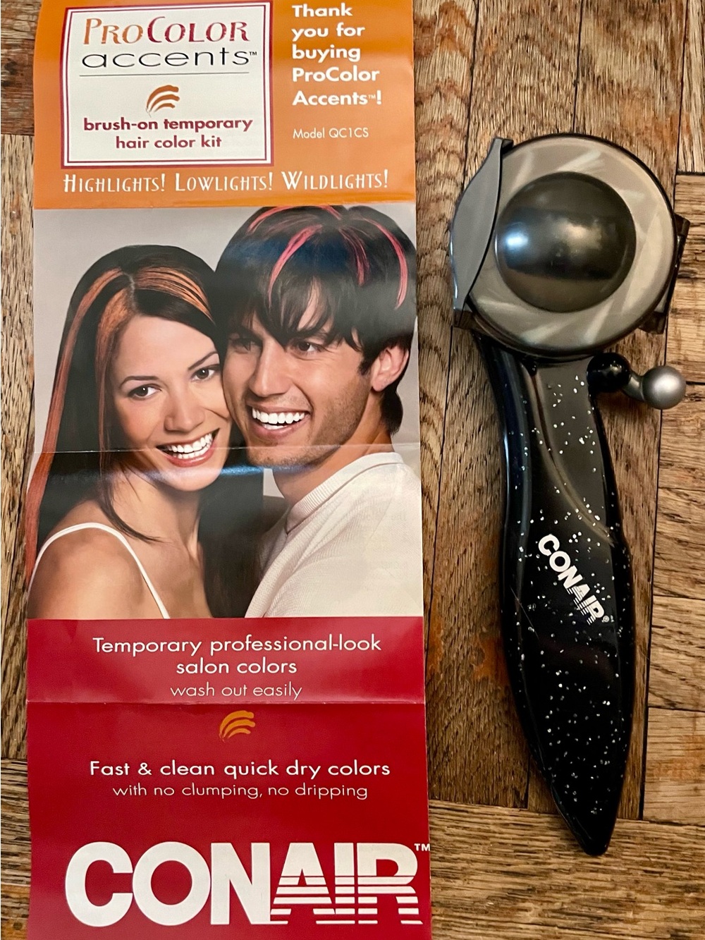 Conair ProColor Accents Temporary Hair Color Kit with Brush-On Applicator - Y2K